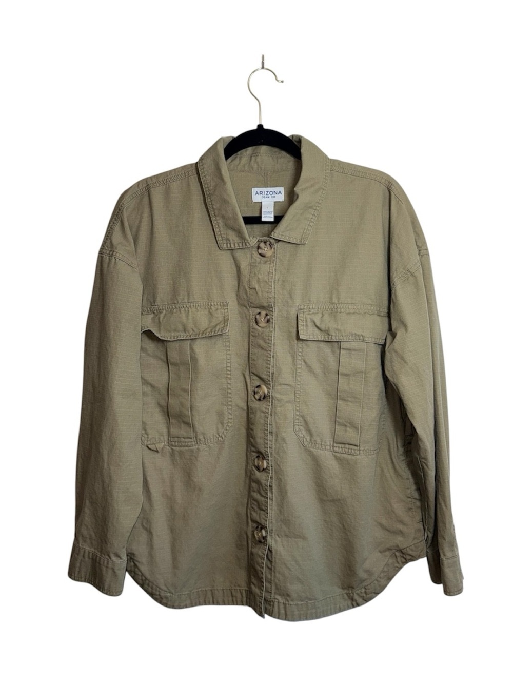 Arizona Army Green Utility Jacket Lightweight Button Down Outdoor Large Women’s